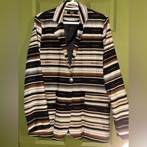 L&B Multicolor Striped Blazer - Black, Brown, Tan